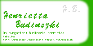 henrietta budinszki business card